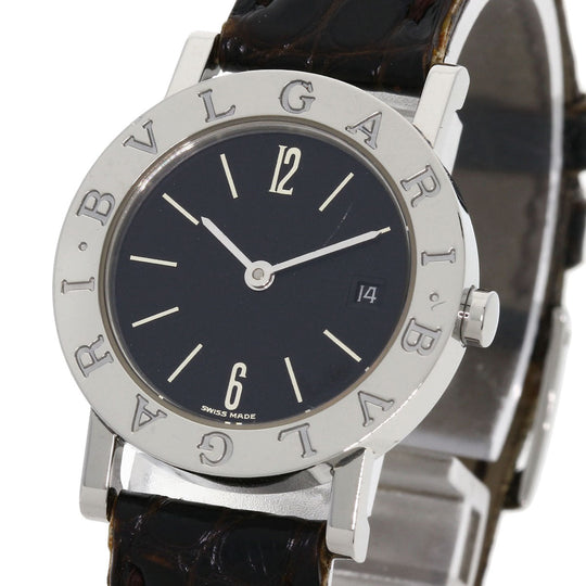 BVLGARI Watches Quartz BB26SLD Stainless Steel, Leather Silver Bulgari Bulgari black dial Women Used Authentic