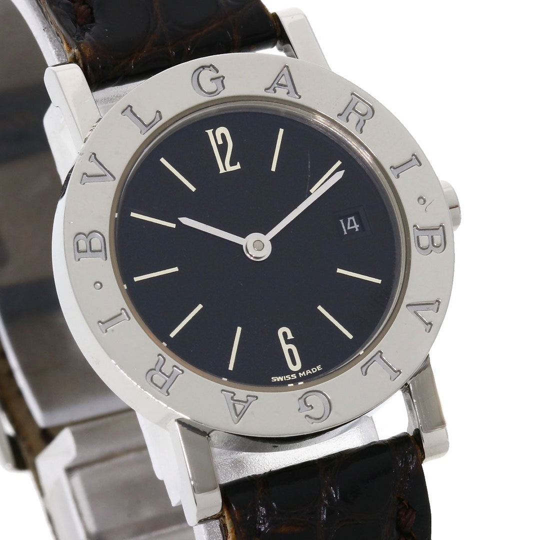 BVLGARI Watches Quartz BB26SLD Stainless Steel, Leather Silver Bulgari Bulgari black dial Women Used Authentic