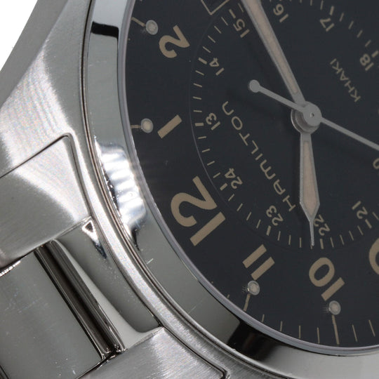 HAMILTON Watches Quartz H685510 Stainless Steel , Stainless Steel Silver Khaki field black dial mens Used Authentic