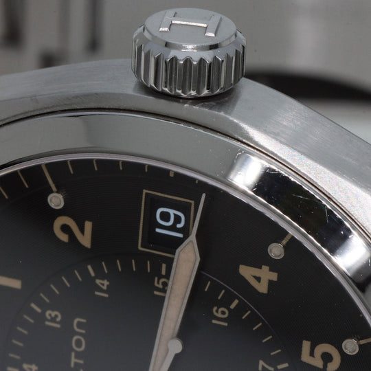 HAMILTON Watches Quartz H685510 Stainless Steel , Stainless Steel Silver Khaki field black dial mens Used Authentic