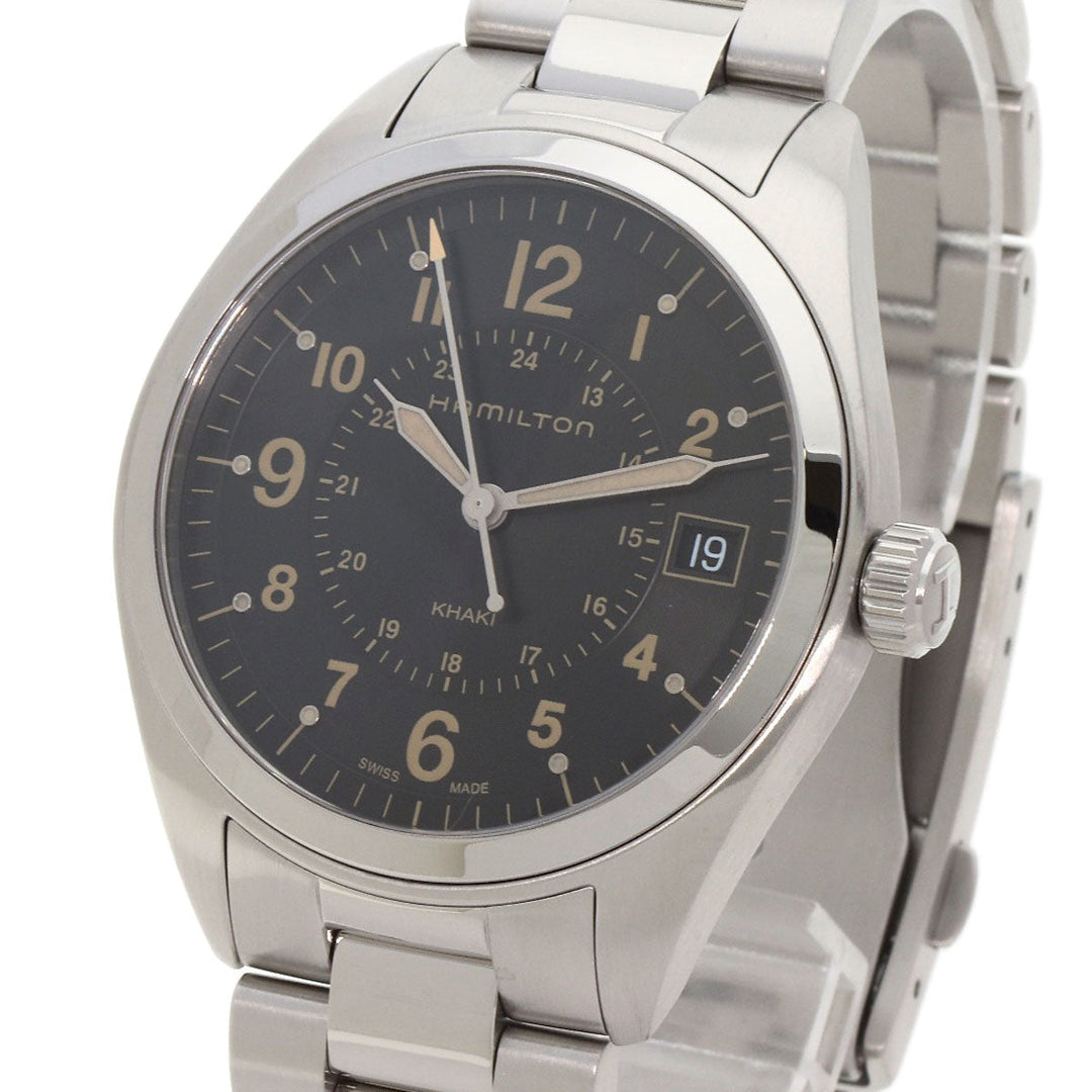 HAMILTON Watches Quartz H685510 Stainless Steel , Stainless Steel Silver Khaki field black dial mens Used Authentic