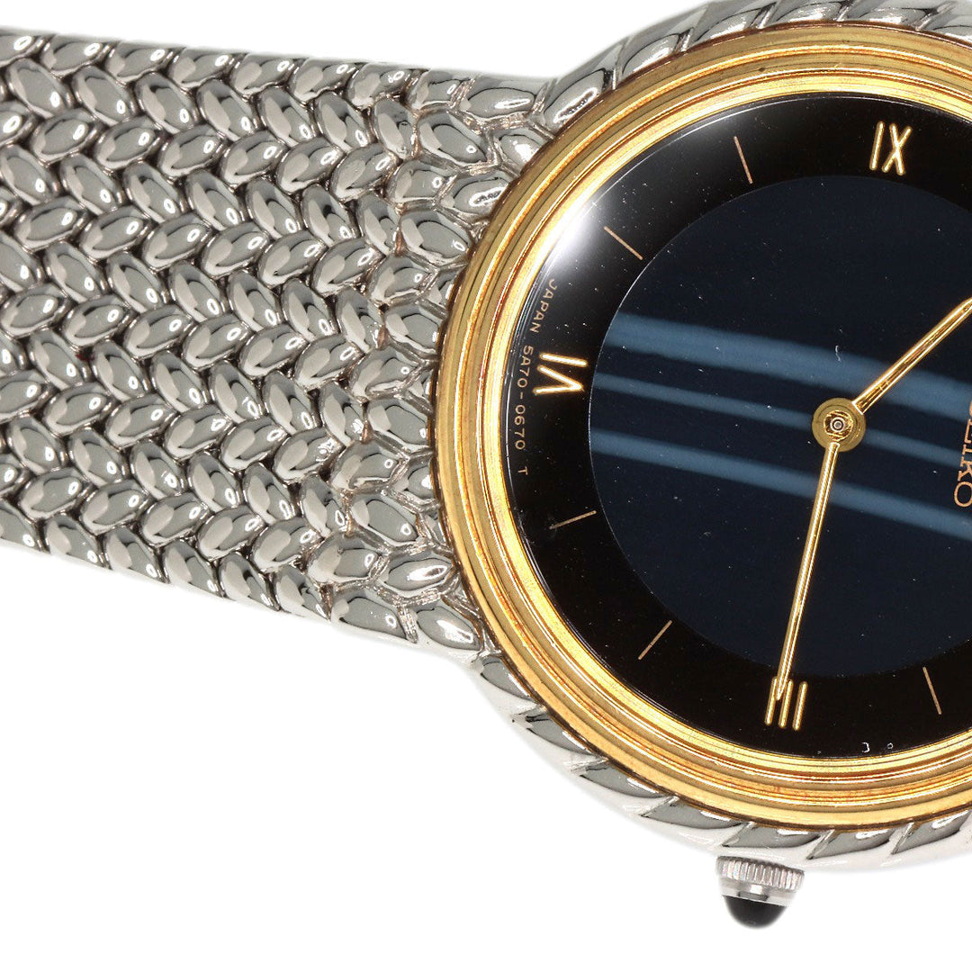 SEIKO Watches Quartz 5A70-0260 Stainless Steel Silver CREDOR Blue Agate blue dial