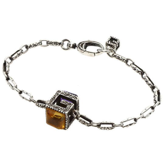 GUCCI bracelet SV Silver Citrine Amethyst #16 Women Used Authentic