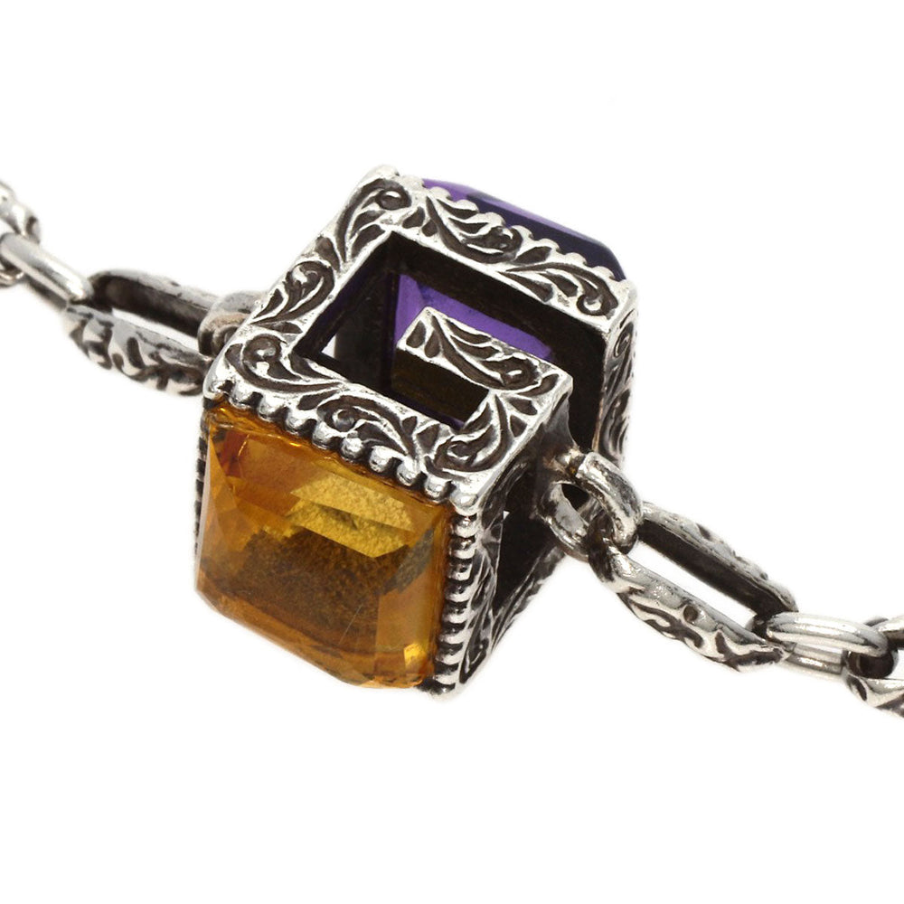 GUCCI bracelet SV Silver Citrine Amethyst #16 Women Used Authentic