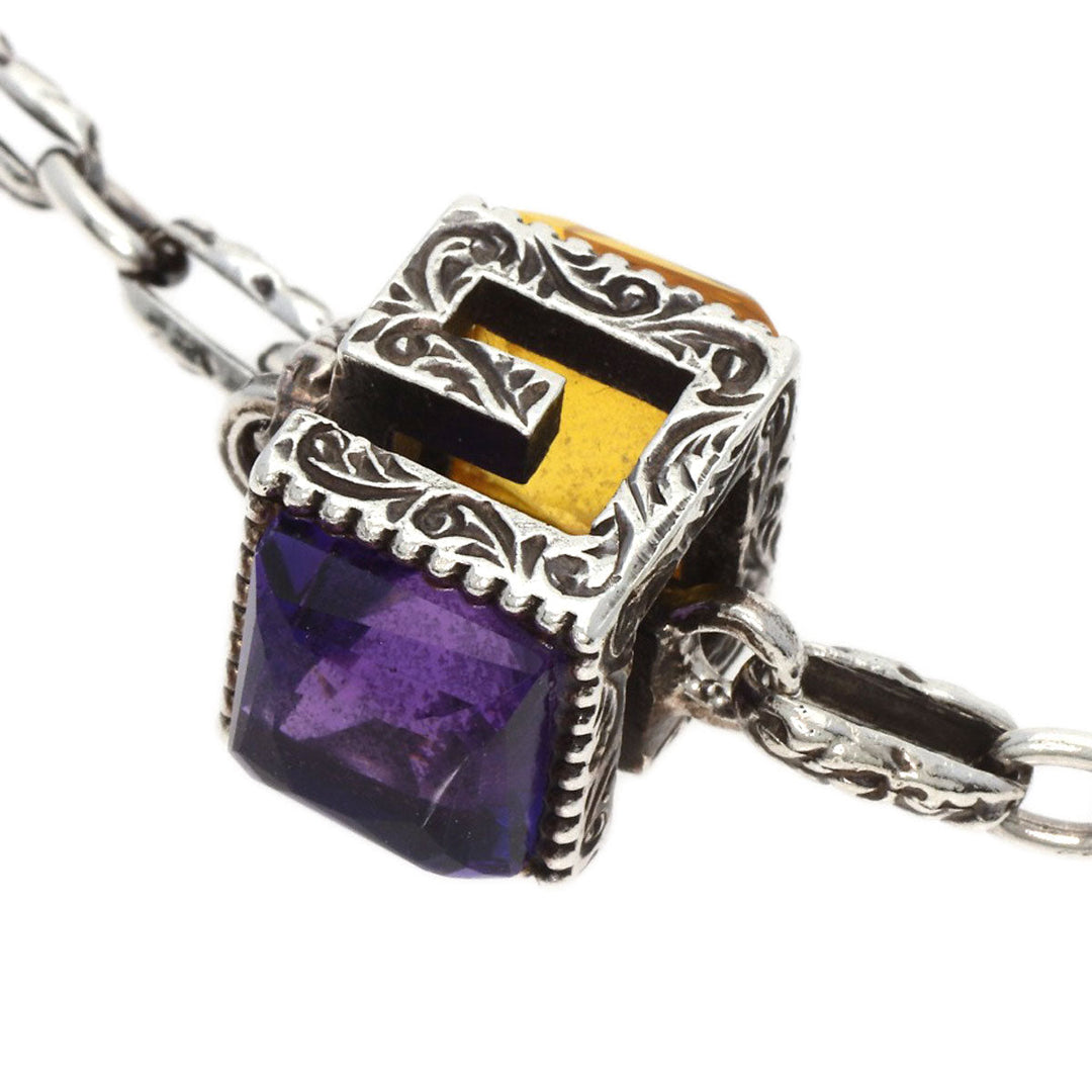 GUCCI bracelet SV Silver Citrine Amethyst #16 Women Used Authentic