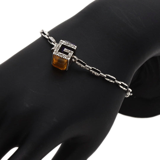 GUCCI bracelet SV Silver Citrine Amethyst #16 Women Used Authentic