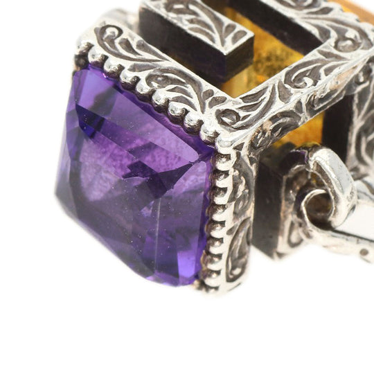 GUCCI bracelet SV Silver Citrine Amethyst #16 Women Used Authentic