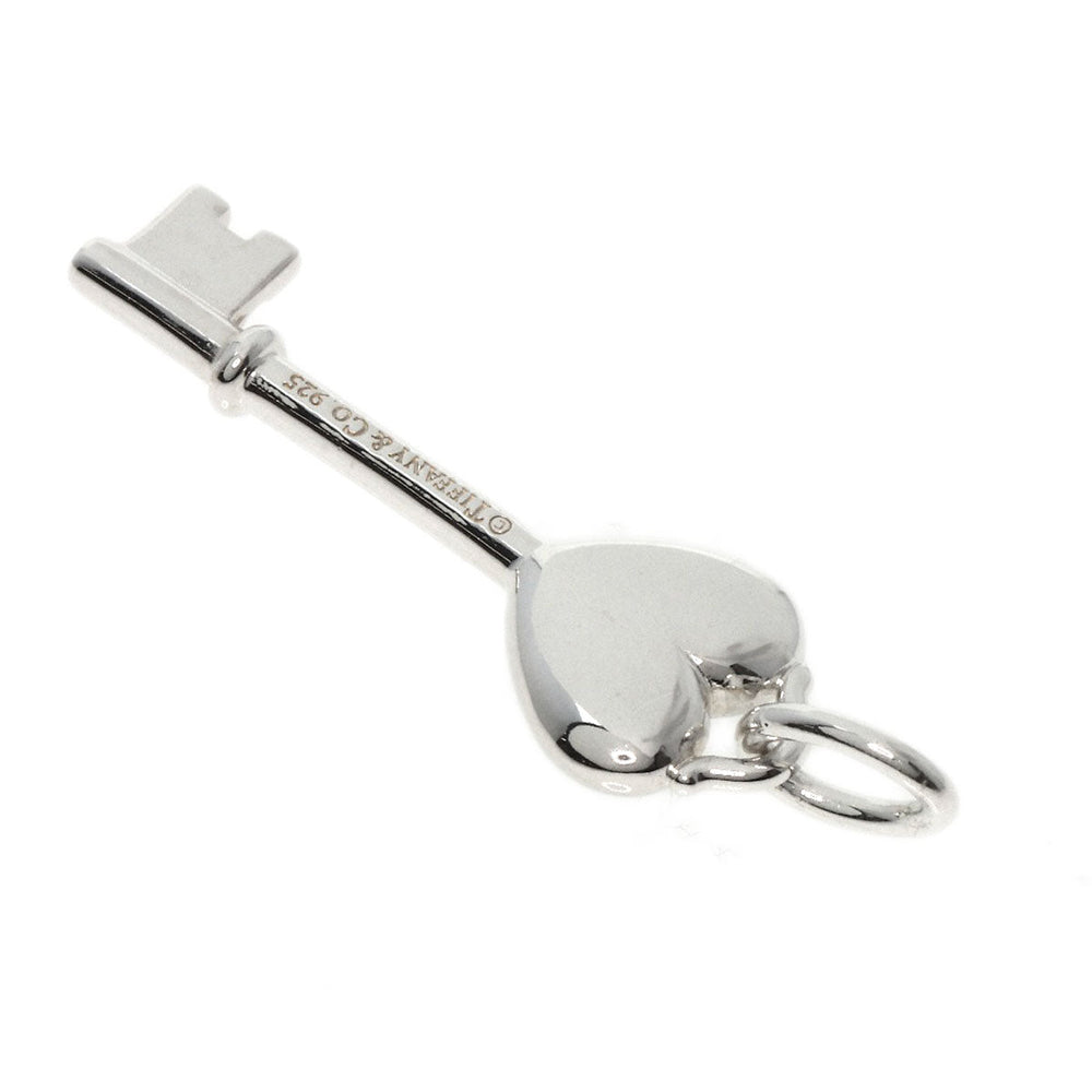 TIFFANY&Co. Pendant top SV Silver Heart Key Enamel Charm Women Used Authentic