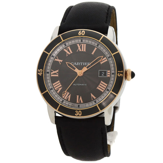 CARTIER Watches Mechanical Automatic W2RN0005 Stainless Steel, Leather Silver Ronde Croisiere gray dial mens Used Authentic