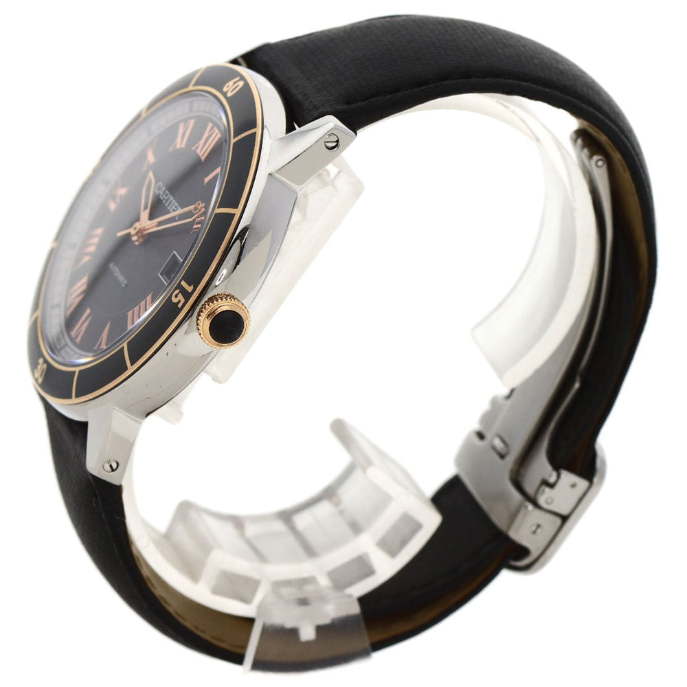 CARTIER Watches Mechanical Automatic W2RN0005 Stainless Steel, Leather Silver Ronde Croisiere gray dial mens Used Authentic