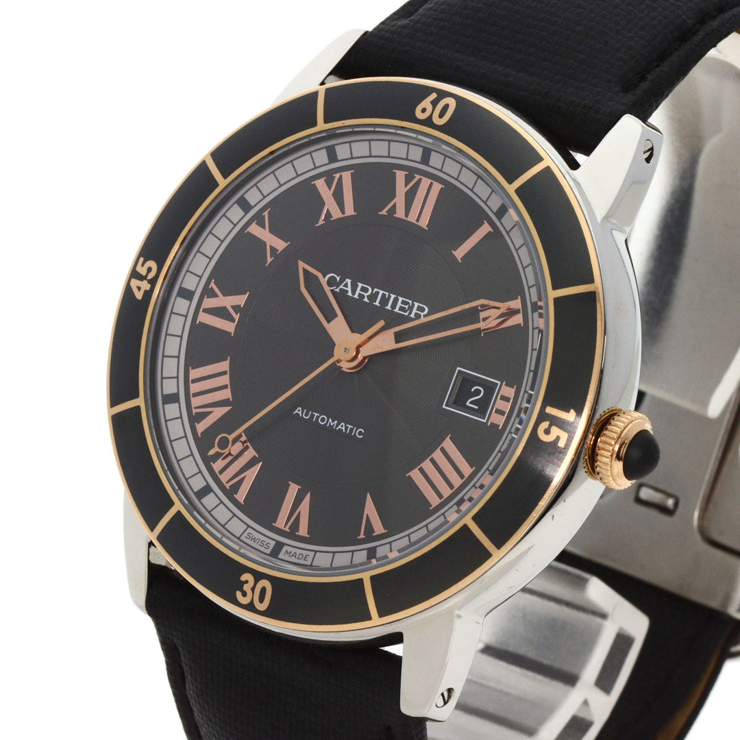 CARTIER Watches Mechanical Automatic W2RN0005 Stainless Steel, Leather Silver Ronde Croisiere gray dial mens Used Authentic