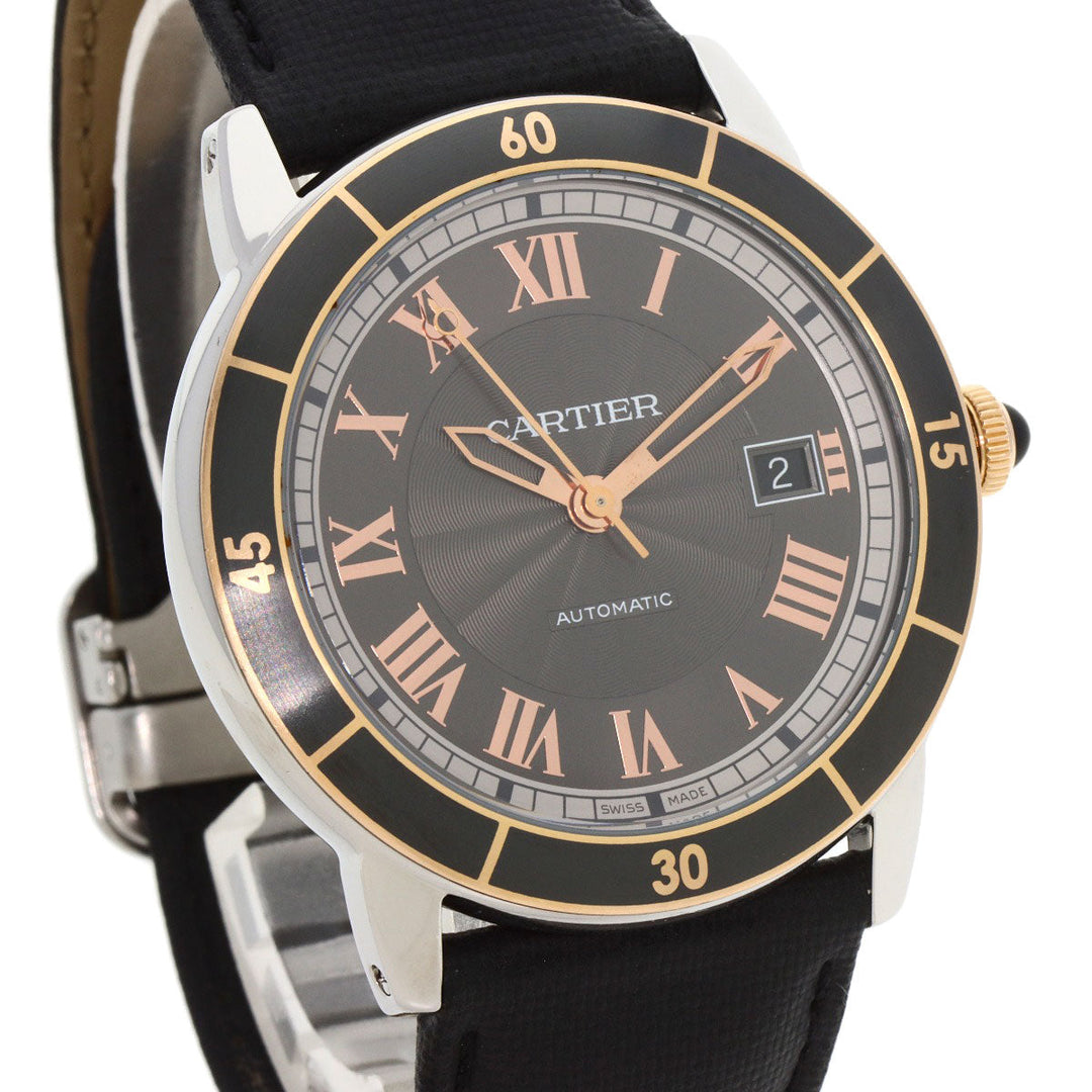 CARTIER Watches Mechanical Automatic W2RN0005 Stainless Steel, Leather Silver Ronde Croisiere gray dial mens Used Authentic