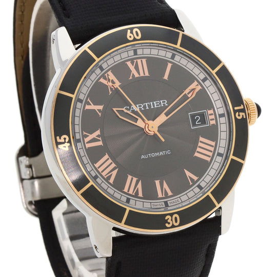 CARTIER Watches Mechanical Automatic W2RN0005 Stainless Steel, Leather Silver Ronde Croisiere gray dial mens Used Authentic