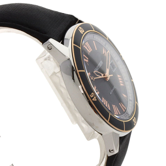 CARTIER Watches Mechanical Automatic W2RN0005 Stainless Steel, Leather Silver Ronde Croisiere gray dial mens Used Authentic