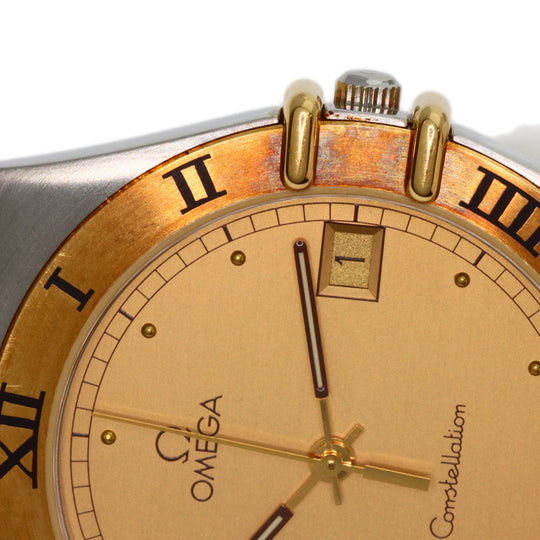 OMEGA Watches Quartz Stainless Steel , SSxK18YG Silver Constellation flat bezel gold dial mens Used Authentic