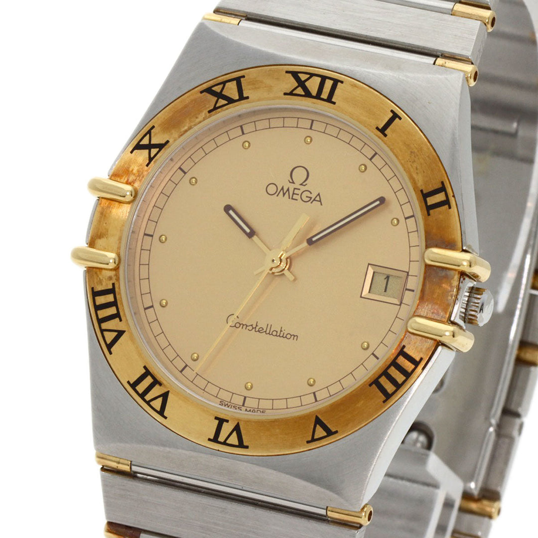 OMEGA Watches Quartz Stainless Steel , SSxK18YG Silver Constellation flat bezel gold dial mens Used Authentic