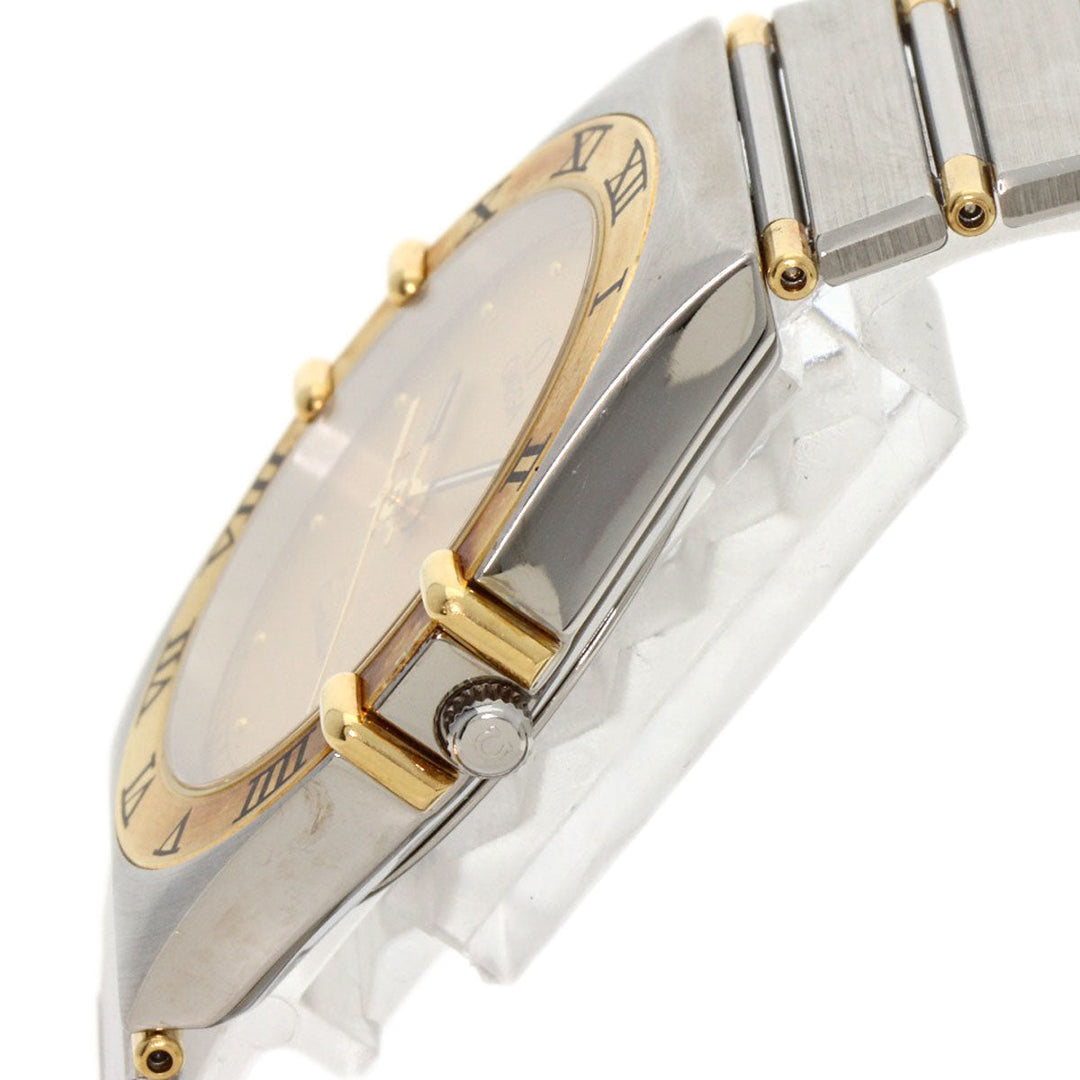 OMEGA Watches Quartz Stainless Steel , SSxK18YG Silver Constellation flat bezel gold dial mens Used Authentic