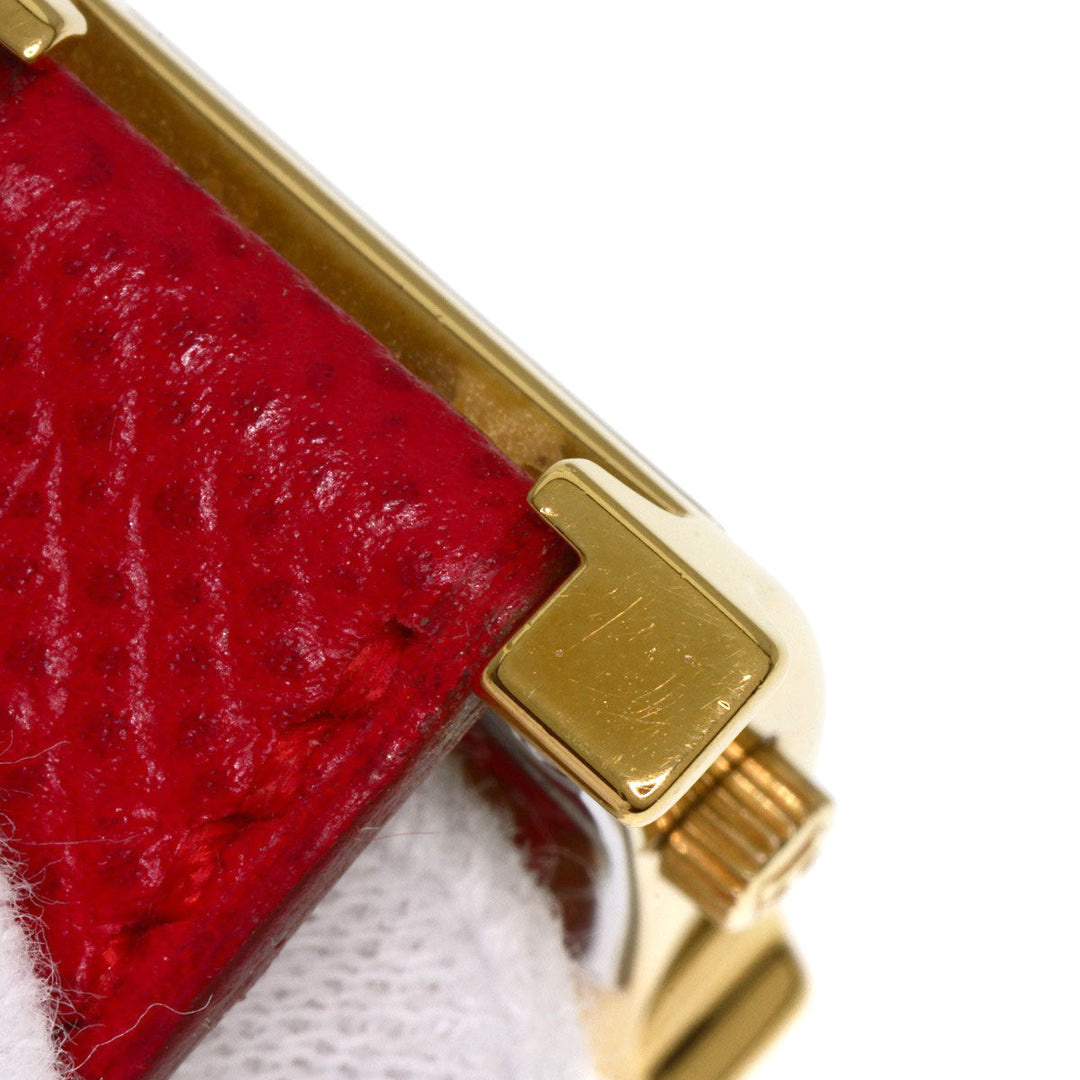 HERMES Watches Quartz HH1.201 Gold Plated, Leather gold H watch Silver dial Women Used Authentic