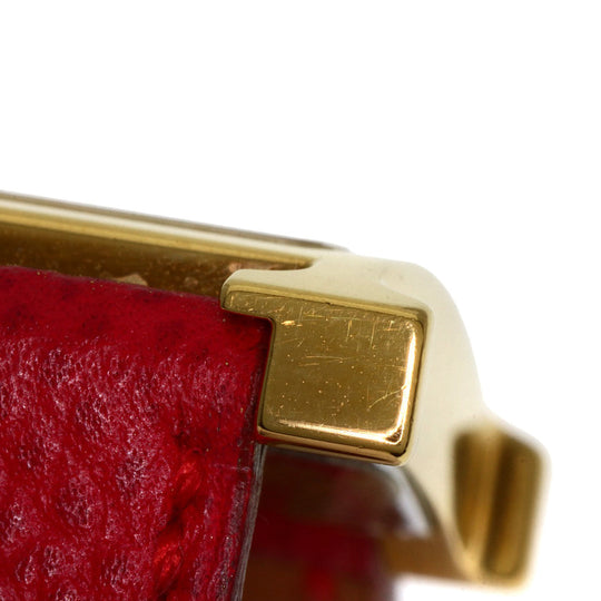 HERMES Watches Quartz HH1.201 Gold Plated, Leather gold H watch Silver dial Women Used Authentic