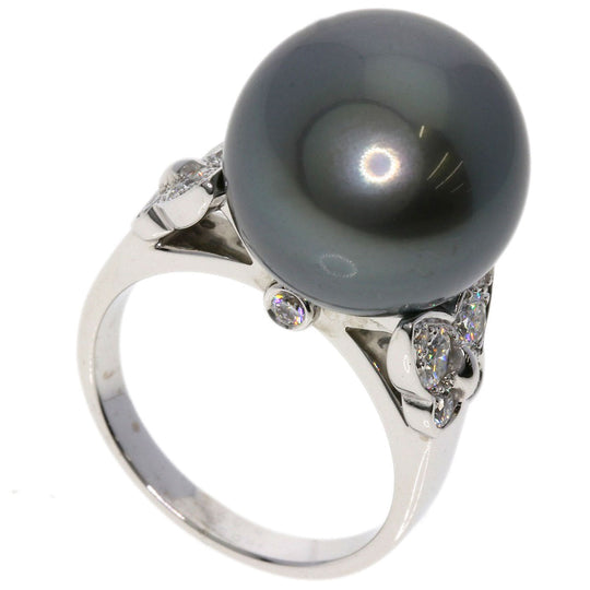 Van Cleef & Arpels Ring K18WG Silver Do Papillon Pearl Diamond #52