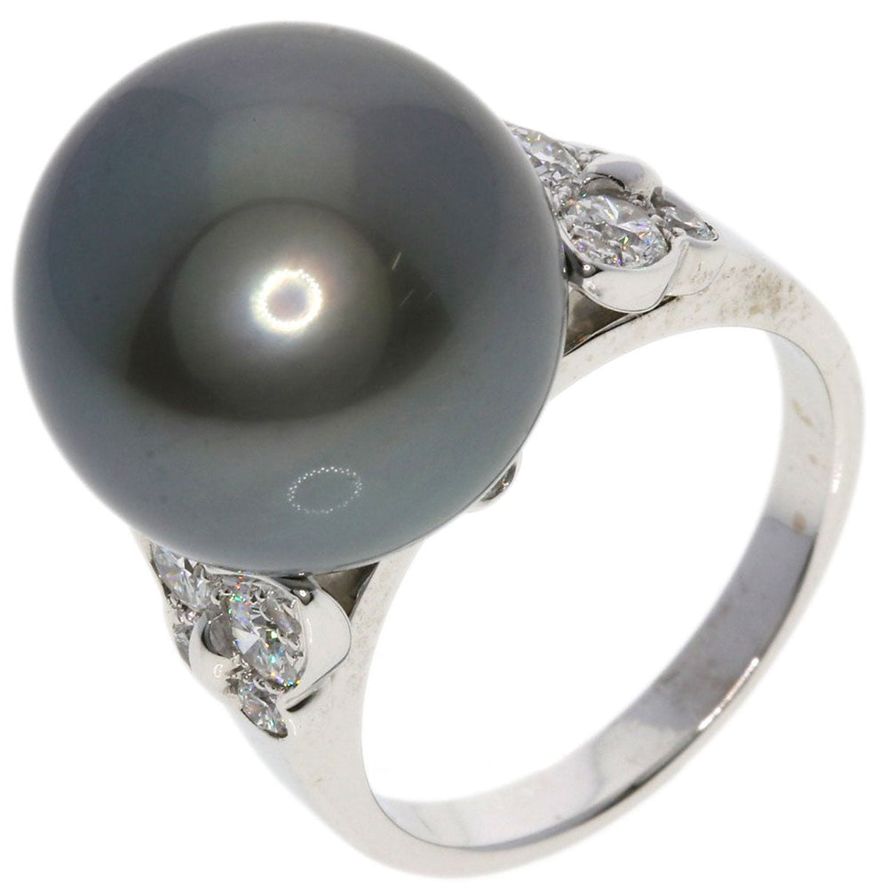 Van Cleef & Arpels Ring K18WG Silver Do Papillon Pearl Diamond #52