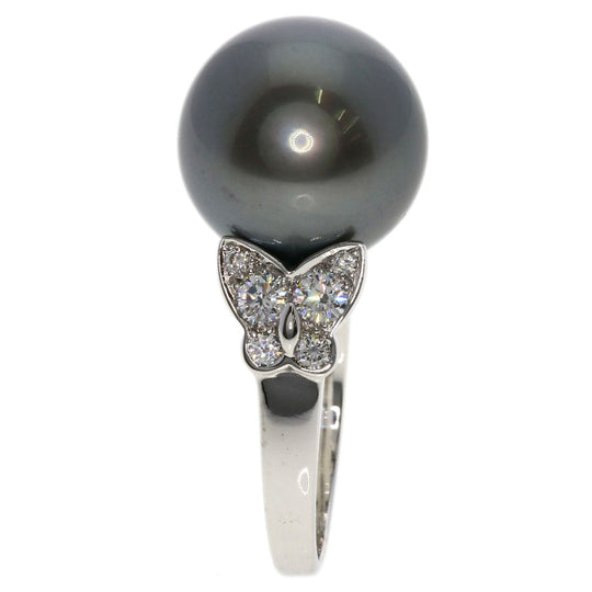 Van Cleef & Arpels Ring K18WG Silver Do Papillon Pearl Diamond #52