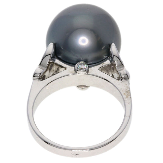Van Cleef & Arpels Ring K18WG Silver Do Papillon Pearl Diamond #52