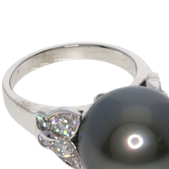 Van Cleef & Arpels Ring K18WG Silver Do Papillon Pearl Diamond #52