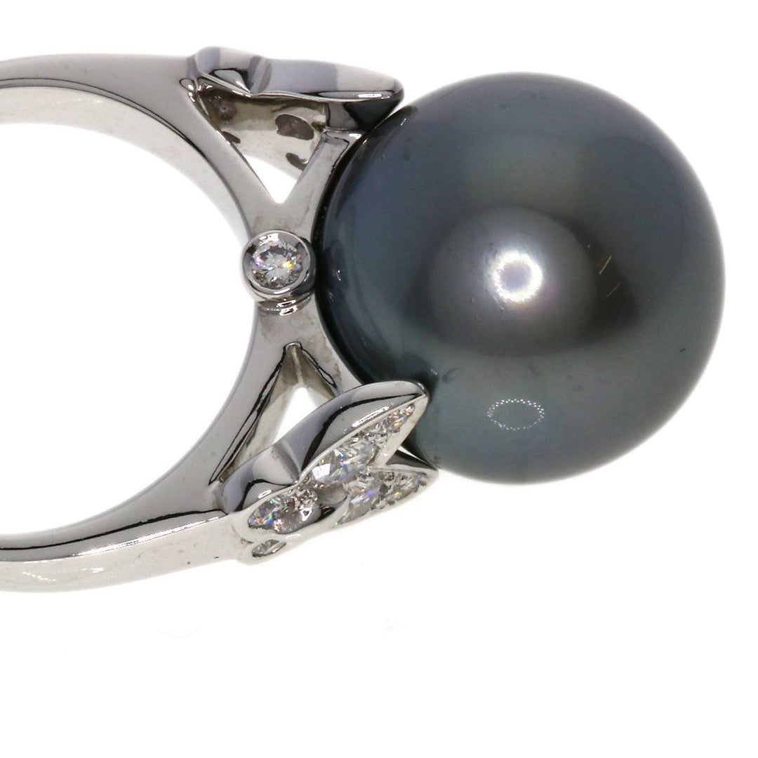 Van Cleef & Arpels Ring K18WG Silver Do Papillon Pearl Diamond #52