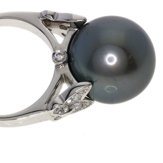 Van Cleef & Arpels Ring K18WG Silver Do Papillon Pearl Diamond #52