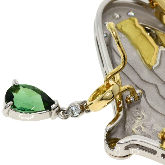 NOBUKO ISHIKAWA Brooch PT900 gold as time tourmaline sapphire diamond