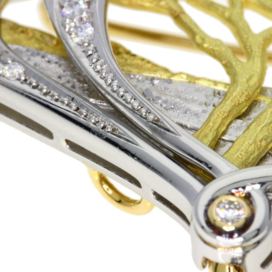 NOBUKO ISHIKAWA Brooch PT900 gold as time tourmaline sapphire diamond