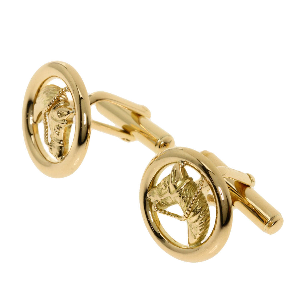 GUCCI cuffs 18K Yellow Gold gold Hose motif mens Used Authentic