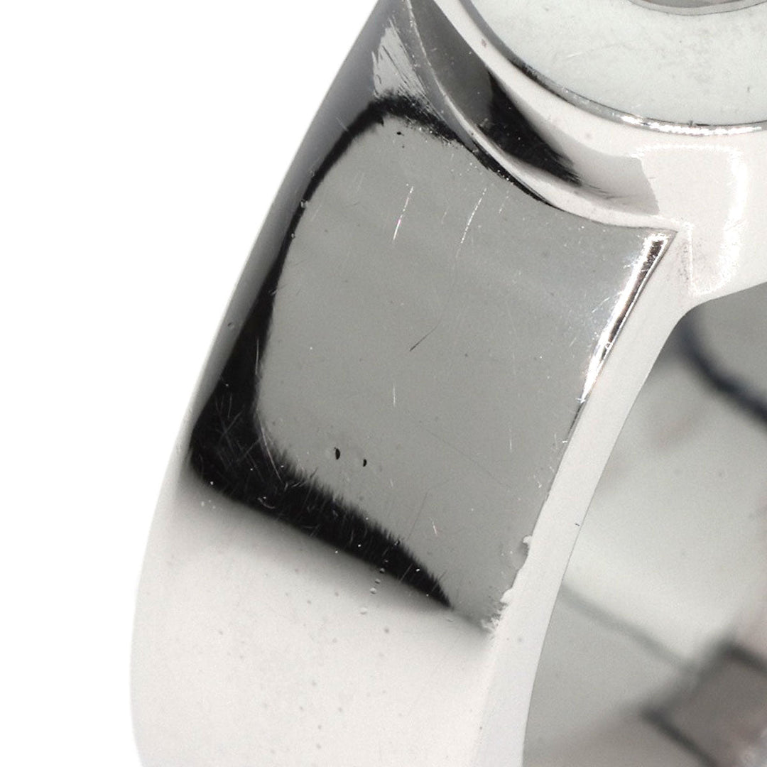 Chopard Ring K18WG Silver Happy Diamond 2897-20 Women Used Authentic