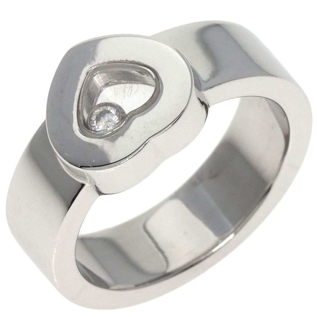 Chopard Ring K18WG Silver Happy Diamond 2897-20 Women Used Authentic