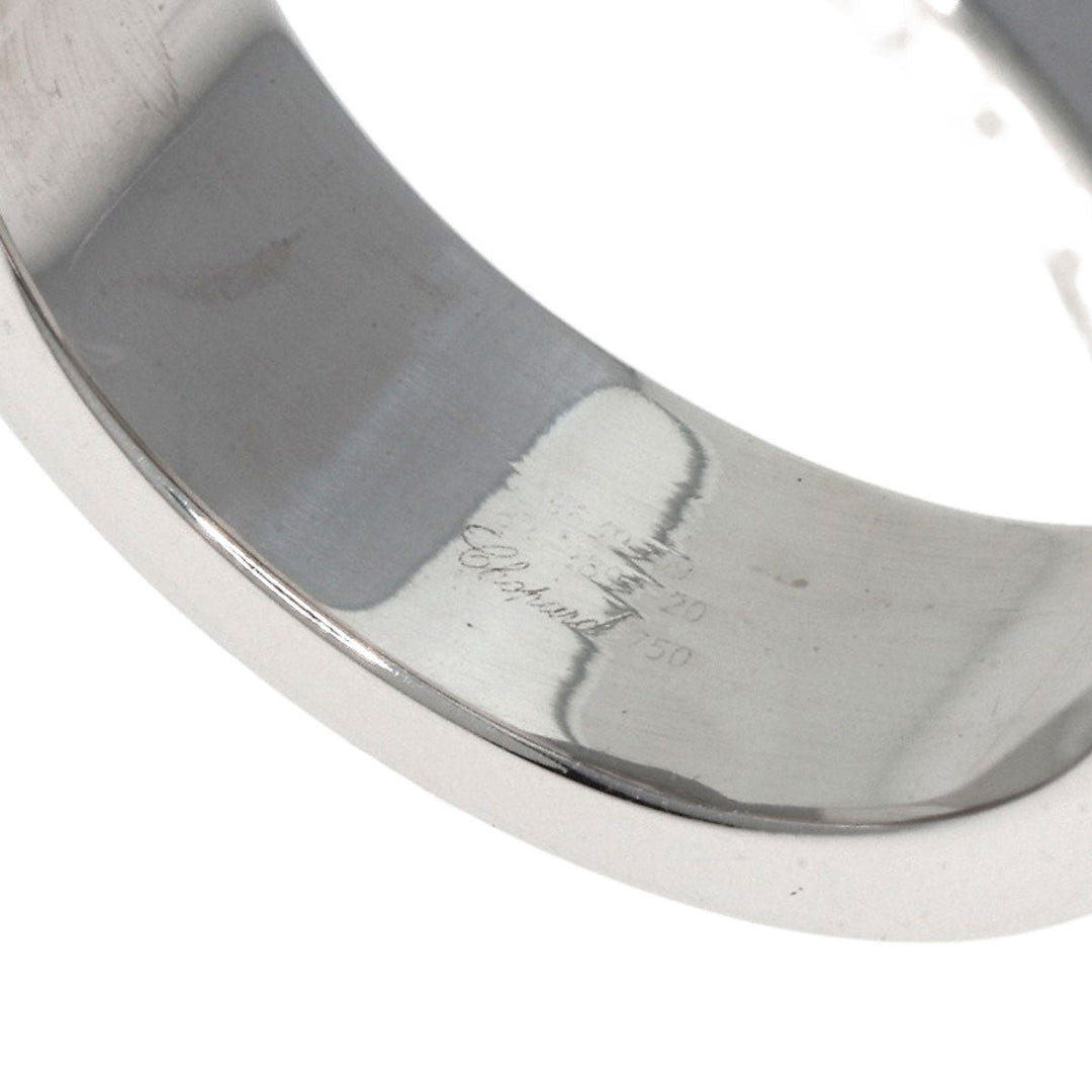 Chopard Ring K18WG Silver Happy Diamond 2897-20 Women Used Authentic