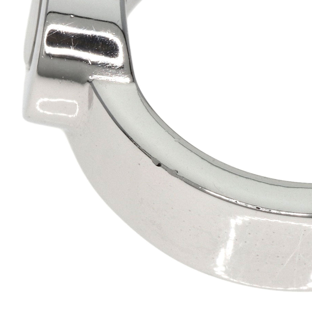 Chopard Ring K18WG Silver Happy Diamond 2897-20 Women Used Authentic