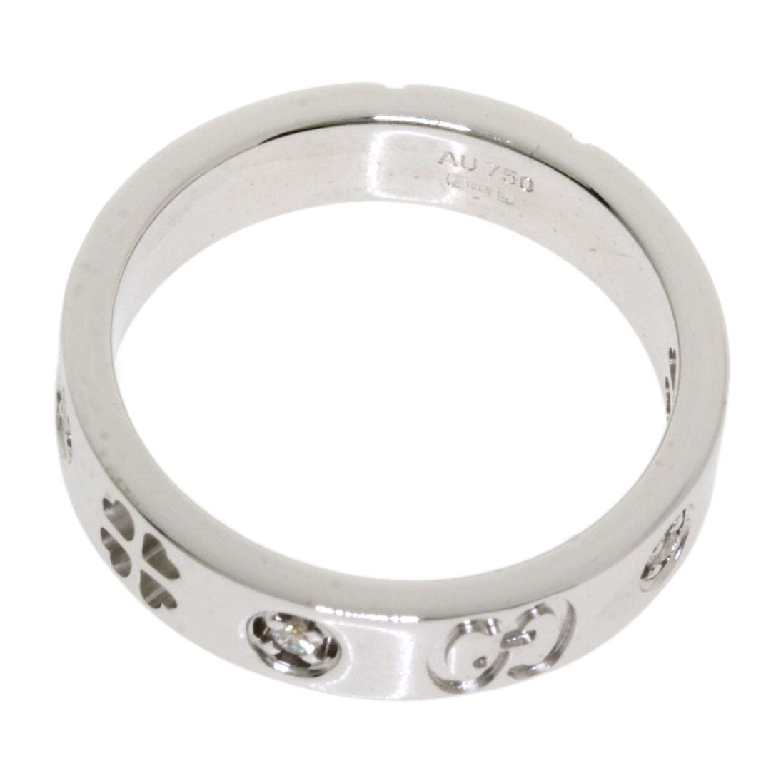 GUCCI Ring K18WG Silver Icon Amor Forever Diamond Women Used Authentic
