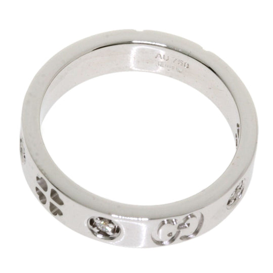 GUCCI Ring K18WG Silver Icon Amor Forever Diamond Women Used Authentic