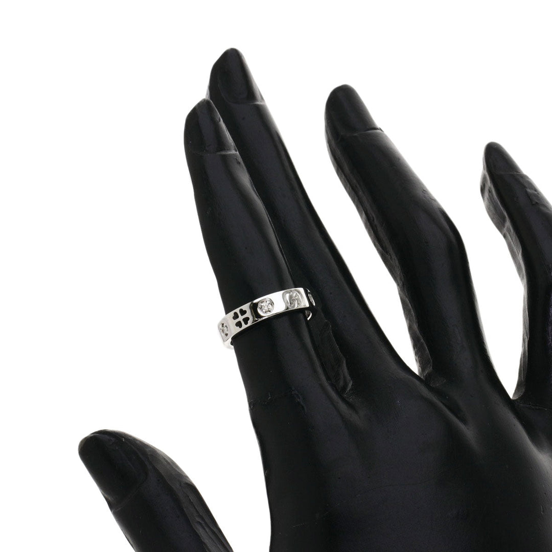 GUCCI Ring K18WG Silver Icon Amor Forever Diamond Women Used Authentic