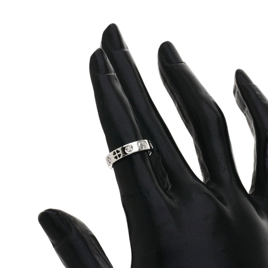 GUCCI Ring K18WG Silver Icon Amor Forever Diamond Women Used Authentic