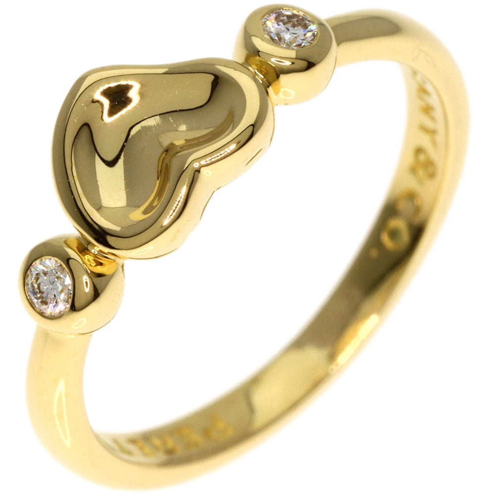 TIFFANY&Co. Ring 18K Yellow Gold gold Full Heart 2P Diamond Women Used Authentic