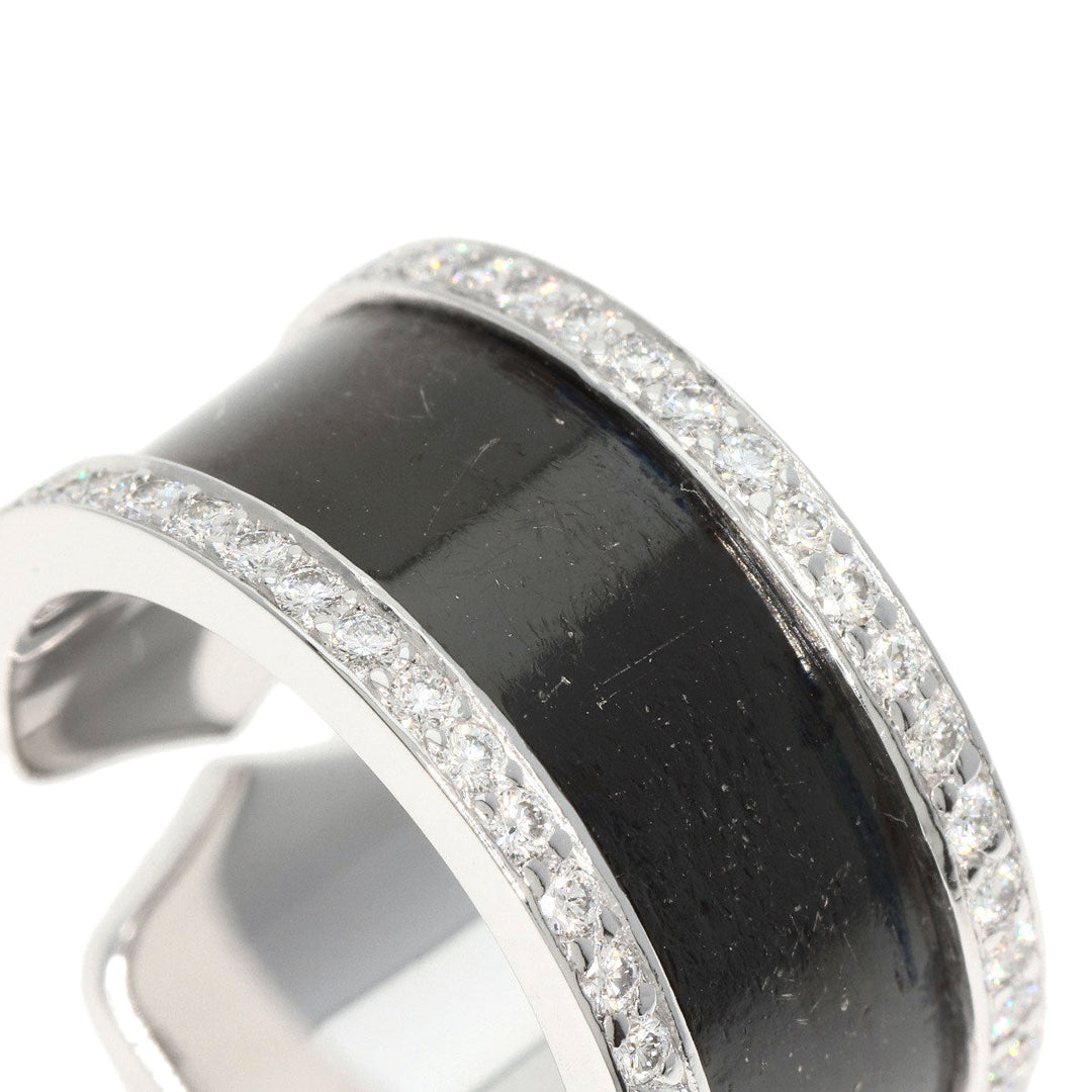 CARTIER Ring K18WG Silver C2 Ring LM Edge Diamond Lacquer #50 Manufacturer Complete Women Used Authentic