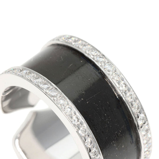 CARTIER Ring K18WG Silver C2 Ring LM Edge Diamond Lacquer #50 Manufacturer Complete Women Used Authentic