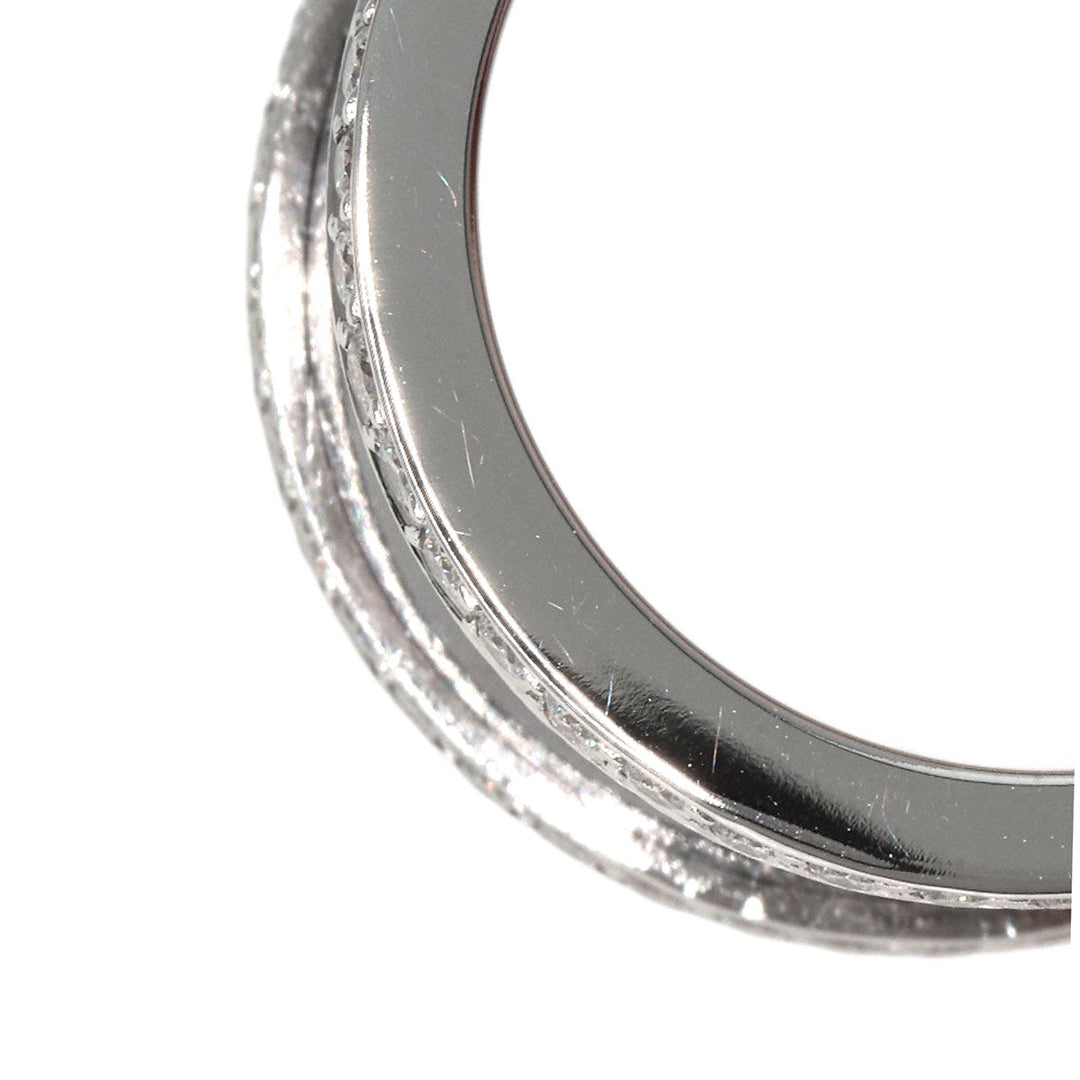 CARTIER Ring K18WG Silver C2 Ring LM Edge Diamond Lacquer #50 Manufacturer Complete Women Used Authentic