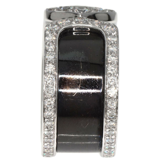 CARTIER Ring K18WG Silver C2 Ring LM Edge Diamond Lacquer #50 Manufacturer Complete Women Used Authentic