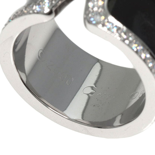 CARTIER Ring K18WG Silver C2 Ring LM Edge Diamond Lacquer #50 Manufacturer Complete Women Used Authentic