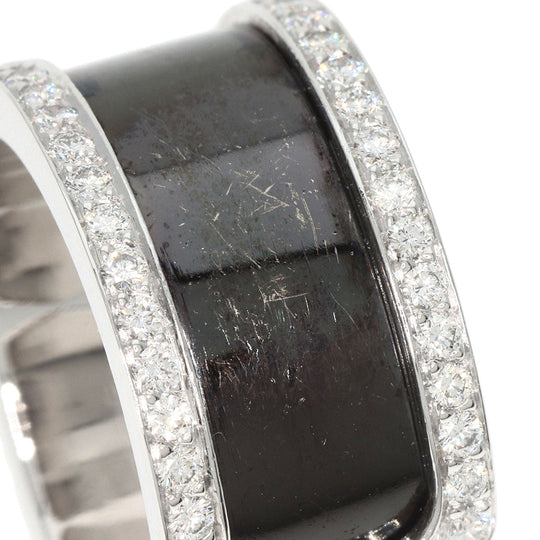 CARTIER Ring K18WG Silver C2 Ring LM Edge Diamond Lacquer #50 Manufacturer Complete Women Used Authentic