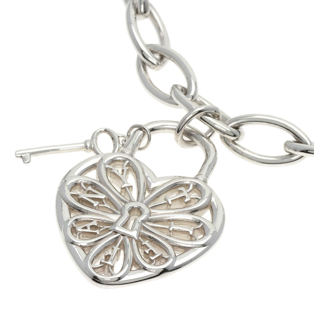 TIFFANY&Co. bracelet SV Silver filigree heart key Women Used Authentic