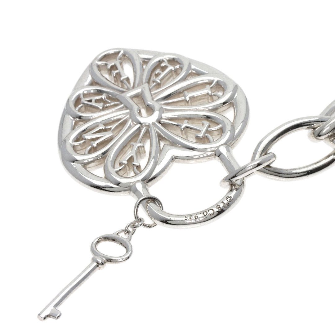 TIFFANY&Co. bracelet SV Silver filigree heart key Women Used Authentic